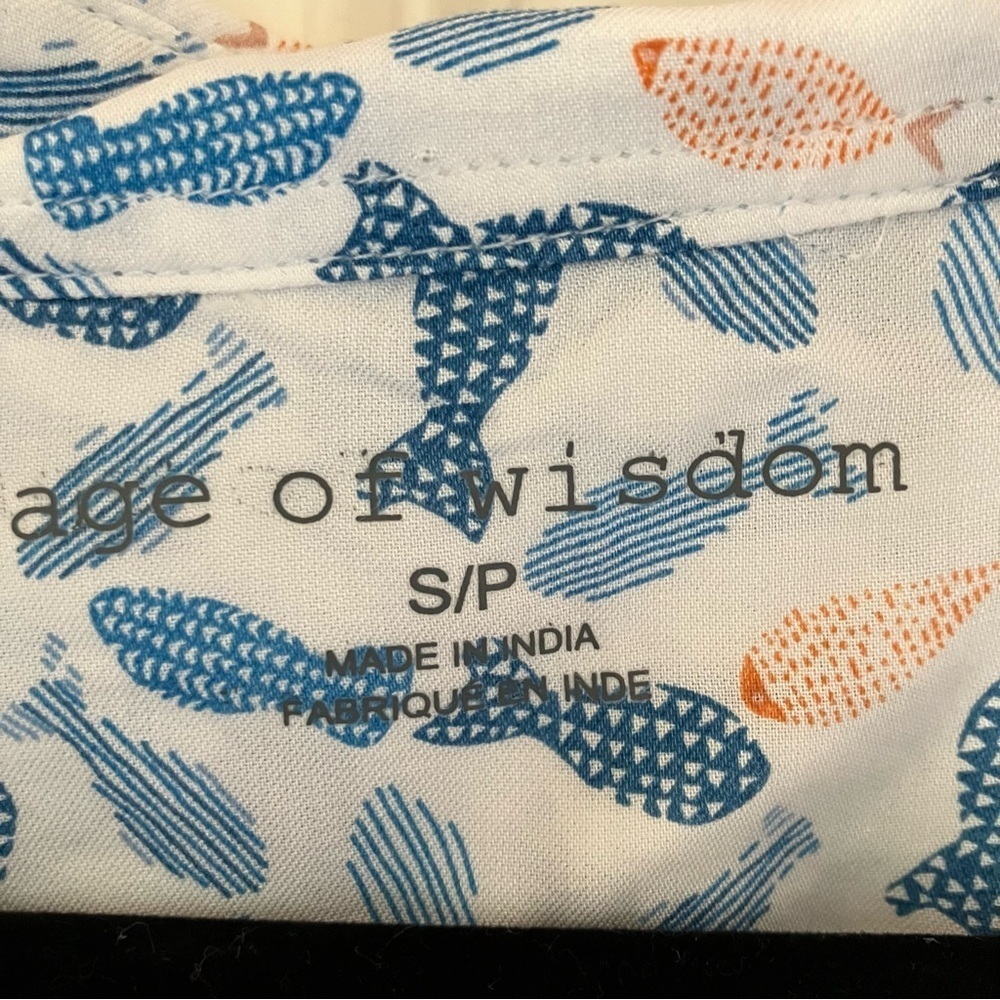 NWT Age Of Wisdom Men's Collared Shirt Fish Outdoors 100% Modal Sky Blue (Small) - Picture 5 of 7